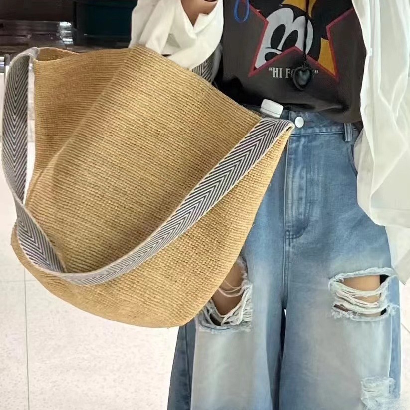 Women'S Raffia Bags - Sommer Bast Stroh Tasche Große Kapazität