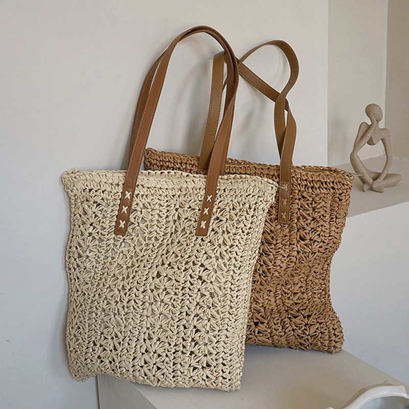 Quadratische hohle Stroh-Stran – Women'S Raffia Bags Bewertung und Preis